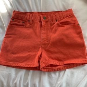 Orange High Waisted Jean Shorts